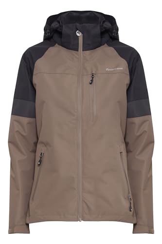NORTH BEND NBToana Damen Outdoorjacke wasserdicht atmungsaktiv und winddicht mit Wassersäule 10000mm W-PRO Wetterschutzsystem, Größe:42, Farbe:Falcon (3033) von NORTH BEND