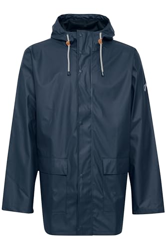 NORTH BEND NBTorsten Herren Regenjacke winddicht wasserdicht atmungsaktiv Outdoorjacke mit Kapuze Wassersäule 5000mm W-PRO Wetterschutzsystem, Größe:L, Farbe:Navy Blazer (2048) von NORTH BEND