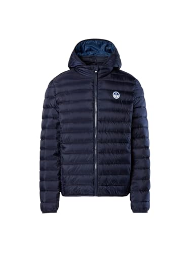 NORTH SAILS Daunenjacke Herrenjacke mit abnehmbarer Kapuze mit Reißverschlusstaschen und Logo Artikel 603307, 0802 Navy blue, XXL von NORTH SAILS
