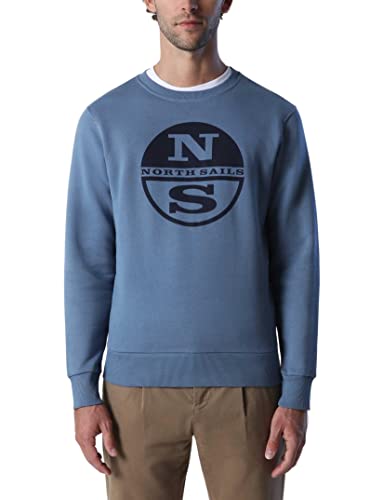 North Sails Herren Crewneck Sweatshirt, China Blue, L von NORTH SAILS