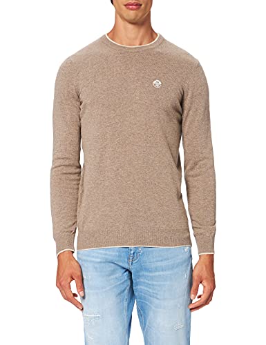 NORTH SAILS Herren Crewneck W/Tipping 12 GG Pullover, Fossil Melange, Small von NORTH SAILS