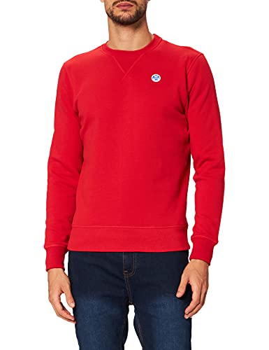 NORTH SAILS Herren Round Neck W/Logo Sweatshirt, rot, XL von NORTH SAILS