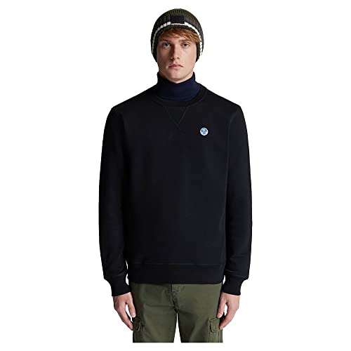 NORTH SAILS Herren Round Neck W/Logo Sweatshirt, schwarz, L von NORTH SAILS