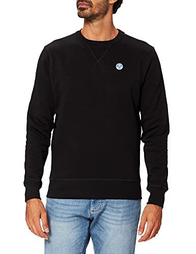 NORTH SAILS Herren Round Neck W/Logo Sweatshirt, schwarz, XL von NORTH SAILS