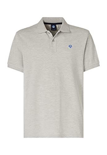 NORTH SAILS Herren S/S Polo W/Logo Polohemd, Grey Melange, Large von NORTH SAILS