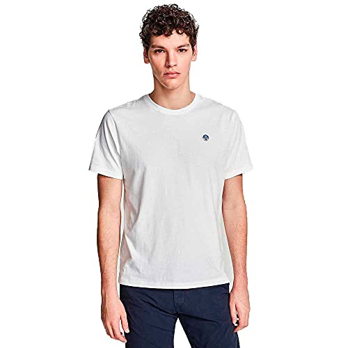 NORTH SAILS Herren T-Shirt in Weiß Baumwolljersey - Kurz Arm mit Rundhalsausschnitt - Normale Passform - XL von NORTH SAILS