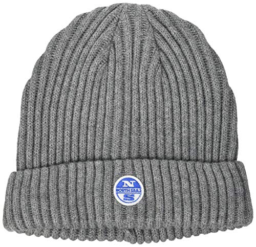 North Sails Herren Beanie W/Logo Winter-Hut, Medium Grey Melange, Einheitsgröße von NORTH SAILS