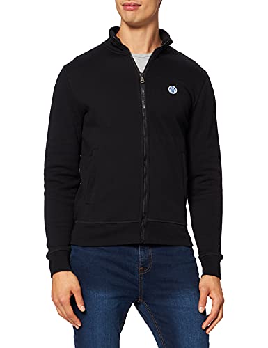 North Sails Herren Full Zip W/Logo Sweatshirt, Black, XXX-Large von NORTH SAILS