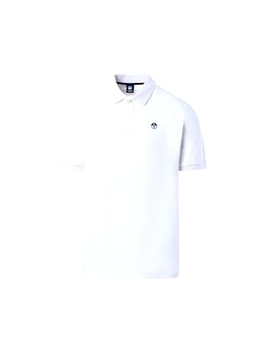 North Sails Herren Poloshirt aus Baumwoll-Piqué mit kurzen Ärmeln - reguläre Passform, Weiß, Medium von NORTH SAILS