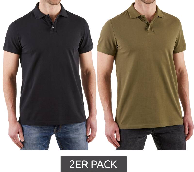 2er Pack NORTHERN COUNTRY Herren Polo-Shirt mit Stifthalter Baumwoll-Shirt Arbeits-Shirt 00010613 Grün oder Schwarz von NORTHERN COUNTRY
