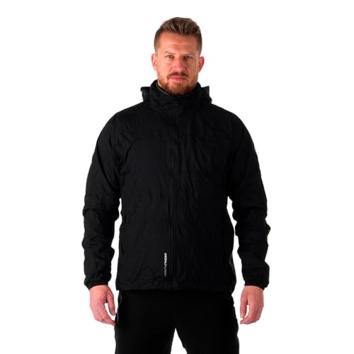 NORTHFINDER Ultraleichte Regenjacke Herren Wasserdicht Atmungsaktiv | Fahrrad Regenjacke Herren Laufjacke Ultraleicht | Windjacke Regenjacke Zusammenfaltbar | Packable Rain Jacket Black S von NORTHFINDER
