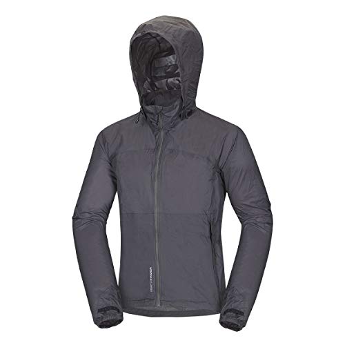 NORTHFINDER Ultraleichte Regenjacke Herren Wasserdicht Atmungsaktiv | Fahrrad Regenjacke Herren Laufjacke Ultraleicht | Windjacke Regenjacke Zusammenfaltbar | Packable Rain Jacket Grey M von NORTHFINDER