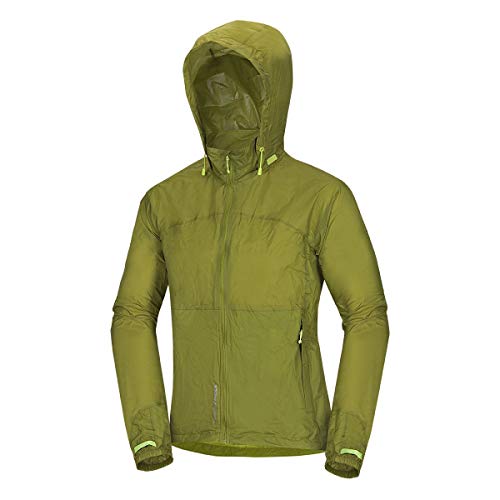 NORTHFINDER Ultraleichte Regenjacke Herren Wasserdicht Atmungsaktiv | Fahrrad Regenjacke Herren Laufjacke Ultraleicht | Windjacke Regenjacke Zusammenfaltbar | Packable Rain Jacket Dark Green M von NORTHFINDER