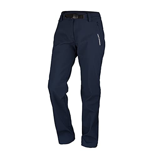 NORTHFINDER Outdoor Hosen für Damen Lyric | Einfache Wanderhose Damen aus 3-lagiger Softshell mit wasserabweisender Oberfläche | Trekkinghose Damen mit Ausgezeichneter Atmungsaktivität | Blau M von NORTHFINDER