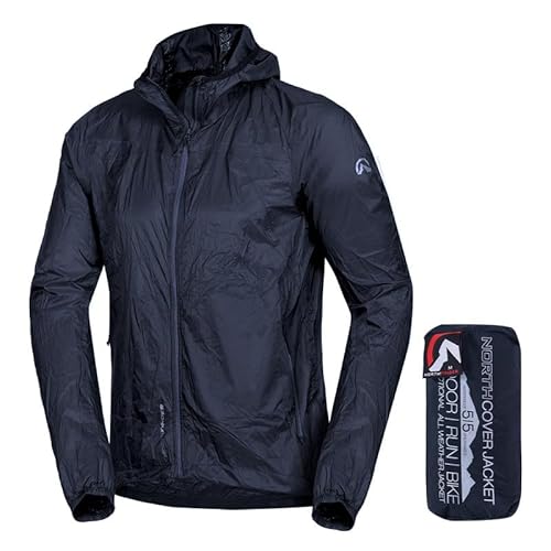 NORTHFINDER Regenjacke Herren, ultraleichte Fahrradjacke Wasserdicht Atmungsaktiv 5000 mm, Faltbare Windjacke, Regenjacken, Funktionsjacke, Windbreaker NORTHCOVER von NORTHFINDER