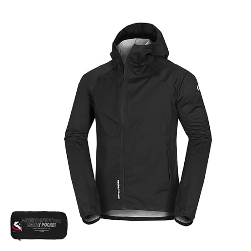 NORTHFINDER Regenjacke Herren Wasserdicht 10 000 mm, ultraleichte Fahrradjacke Atmungsaktiv, Faltbare Windjacke NORTHKITPRO1 von NORTHFINDER