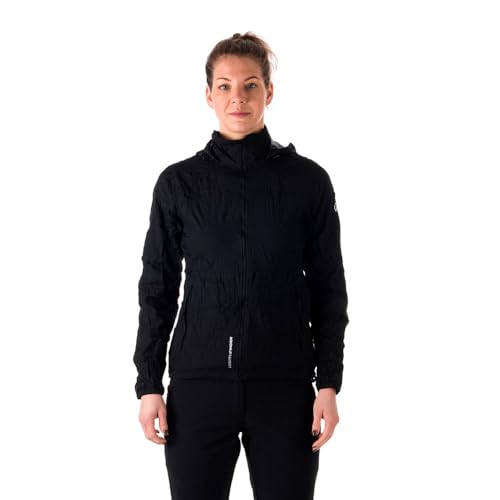 NORTHFINDER Ultraleichte Regenjacke Damen Wasserdicht Atmungsaktiv | Fahrrad Regenjacke Damen Laufjacke Ultraleicht | Windjacke Regenjacke Zusammenfaltbar | Packable Regenjacke Rain Jacket - Schwarz von NORTHFINDER