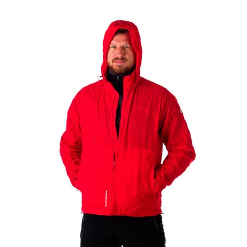 NORTHFINDER Ultraleichte Regenjacke Herren Wasserdicht Atmungsaktiv | Fahrrad Regenjacke Herren Laufjacke Ultraleicht | Windjacke Regenjacke Zusammenfaltbar | Packable Rain Jacket Brightred S von NORTHFINDER