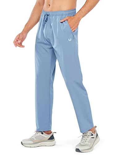 NORTHYARD Jogginghose Herren Leicht Schnelltrocknend Sporthose Hosen Reißverschlusstaschen Offen Beinabschluss Wanderhose für Fitness Gym Sport Lightsky XL von NORTHYARD