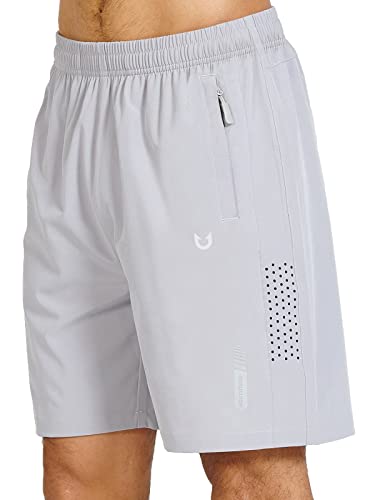 NORTHYARD Shorts Herren Sporthose Herren Kurz Leicht Sport Shorts Schnelltrockende Kurze Hosen Badehose Laufhose Trainingshose Kurz mit Reißverschlusstasche, Grau L von NORTHYARD