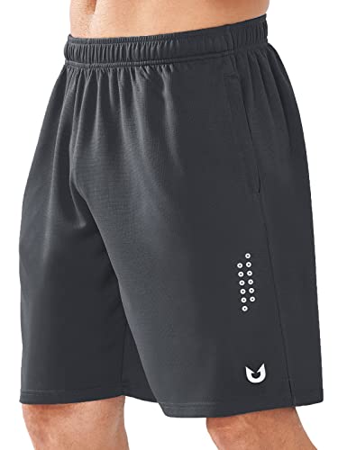 NORTHYARD Sport Shorts Herren Leichte Mesh Sporthose Kurz Schnelltrockende Kurze Hosen Laufhose mit Reißverschlusstasche für Basketball Training Fitness, Dunkelgrau, 3XL von NORTHYARD