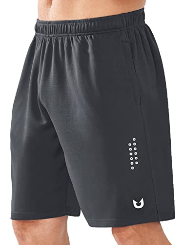 NORTHYARD Sport Shorts Herren Leichte Mesh Sporthose Kurz Schnelltrockende Kurze Hosen Laufhose mit Reißverschlusstasche für Basketball Training Fitness, Dunkelgrau, XXL von NORTHYARD