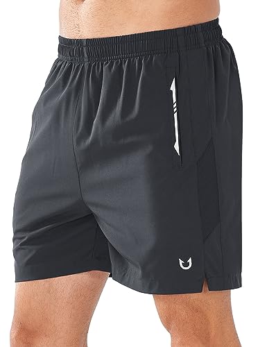 NORTHYARD Sport Shorts Herren Leichte Running Kurze Hosen Schnelltrockende Sporthose Kurz Laufshorts für Basketball Gym Tennis mit Reißverschlusstasche, Dunkelgrau M von NORTHYARD