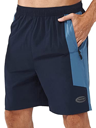 NORTHYARD Sporthose Herren Kurz Sport Shorts Schnelltrocknende Kurze Hosen mit Reißverschlusstasche Leicht Badehose Laufhose Trainingshose für Fitness Basketball, Navyblau M von NORTHYARD