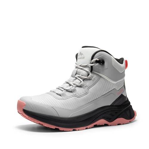 NORTIV 8 Wanderschuhe Damen Leichte Trekkingschuhe Wasserdicht für Outdoor,Size 41,Grau Rosa,SNHB241W von NORTIV 8