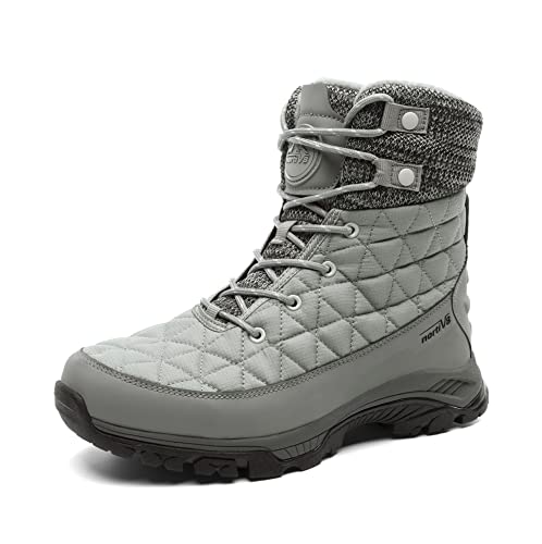 NORTIV 8 Damen Winterstiefel Warm Gefütterte Schneestiefel Winterschuhe Winter Schuhe Kurzschaft Stiefel Boots Outdoor Trekking Wanderschuhe GREY Größe 40 (EUR) SNSB223W-E von NORTIV 8