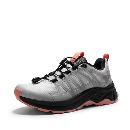 NORTIV 8 Wanderschuhe Damen Leichte Schnellschnürung Outdoor Trekking Schuhe für Camping und Freizeit,Size 36.5,Grau Rosa,SNHS242W von NORTIV 8