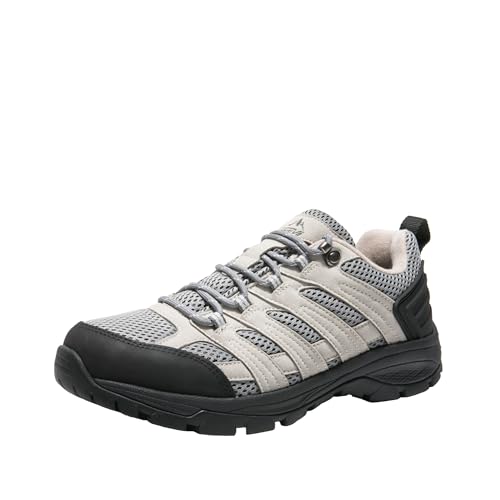 NORTIV 8 Damen Wanderschuhe rutschfest Outdoorschuhe Trekkingschuhe Atmungsaktiv Hiking Wanderhalbschuhe Wander Schuhe,Size 37,Grau/Hellblau-Pu,SNHS222W von NORTIV 8