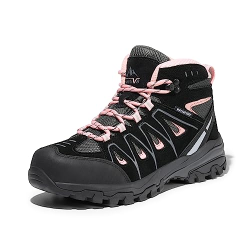 NORTIV 8 Damen-Wanderstiefel,Size 38W,Schwarz/Rosa,SNHB211W-W von NORTIV 8