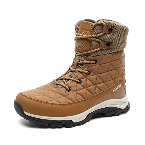 NORTIV 8 Damen Winterstiefel Warm Gefütterte Schneestiefel Winterschuhe Winter Schuhe Kurzschaft Stiefel Boots Outdoor Trekking Wanderschuhe TAN Größe 36 (EUR) SNSB223W-E von NORTIV 8