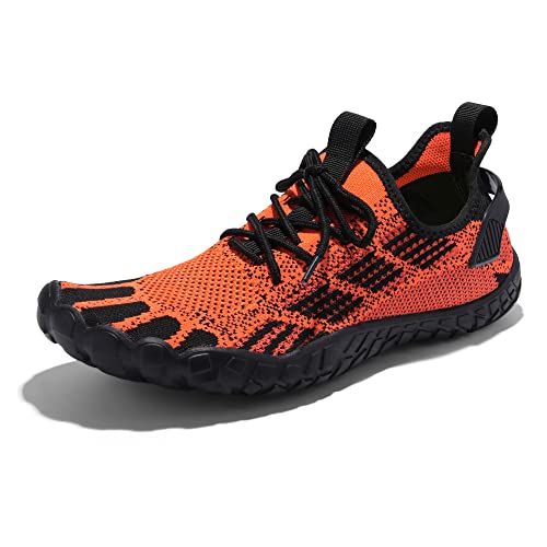 NORTIV 8 Herren Badeschuhe Wasserschuhe Barfußschuhe Aquaschuhe Schnell Trocknende Traillaufschuhe Wassersportschuhe Strandschuhe Schwimmschuhe Sommer Surfschuhe ORANGE/SCHWARZ SNWS224M-E Größe 45 EU von NORTIV 8