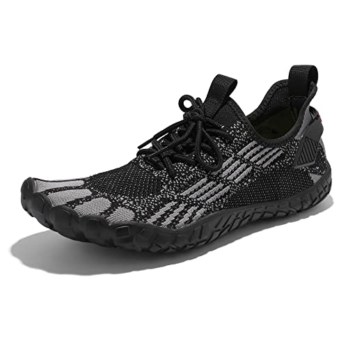 NORTIV 8 Herren Badeschuhe Wasserschuhe Barfußschuhe Aquaschuhe Schnell Trocknende Traillaufschuhe Wassersportschuhe Strandschuhe Schwimmschuhe Sommer Surfschuhe SCHWARZ SNWS224M-E Größe 43 (EUR) von NORTIV 8