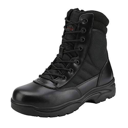 NORTIV 8 Herren Militärische Taktische Arbeitsstiefel Security Einsatzstiefel Boot Zipper Militär Kampfstiefel Springerstiefel,Size 44,Schwarz,TROOPER von NORTIV 8