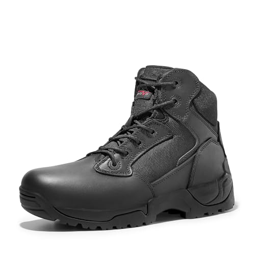 NORTIV 8 Herren Militärstiefel Einsatzstiefel mit Reißverschluss Taktische Boot Security Stiefel Kampfstiefel Springerstiefel Armee Outdoor Trekking Schuhe,Size 49.5,Schwarz,ALLOY von NORTIV 8