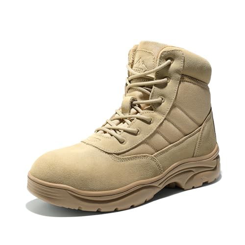 NORTIV 8 Herren Militär Security Tactical Einsatzstiefel Boot Zipper Militär Kampfstiefel Springerstiefel,Size 44,Sand,Contractor-New von NORTIV 8