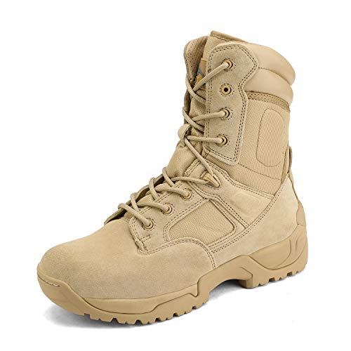 NORTIV 8 Herren Militärstiefel Einsatzstiefel mit Reißverschluss Taktische Boot Security Stiefel Kampfstiefel Springerstiefel Armee Outdoor Trekking Schuhe,Size 44.5,Sand,RESPONSE von NORTIV 8