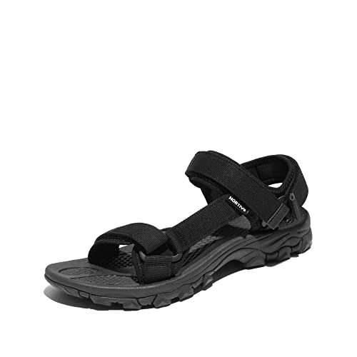 NORTIV 8 Herren Sommersandalen für Wandern Sport Outdoor Sandalen lässige Sommer Strandsandalen,Size 46,Alles Schwarz,LANGDO-2-E von NORTIV 8