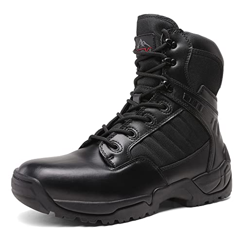 NORTIV 8 Herren Security Tactical Einsatzstiefel Boot Zipper Militär Kampfstiefel Springerstiefel,Size 41W,Schwarz D,DESERT-W von NORTIV 8