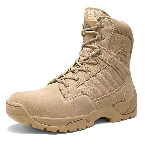 NORTIV 8 Herren Security Tactical Einsatzstiefel Boot Zipper Militär Kampfstiefel Springerstiefel,Size 49.5,Sand D,Desert von NORTIV 8