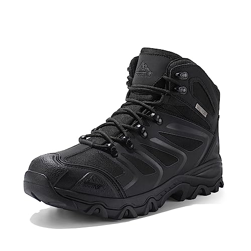 NORTIV 8 Herren Outdoorschuhe Wanderstiefel Trekking Wanderschuhe Wasserdicht Mid Kletterschuhe Bergsteigen Klettern Wandern Schuhe Hiking Boots,Size 44,Alles Schwarz,160448_M-E von NORTIV 8