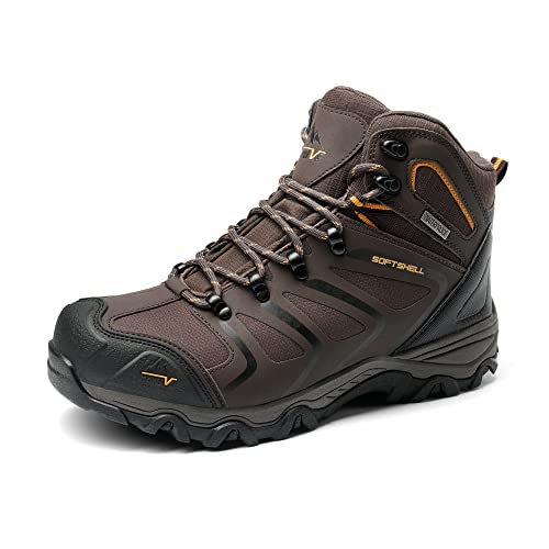 NORTIV 8 Herren Outdoorschuhe Wanderstiefel Trekking Wanderschuhe Wasserdicht Mid Kletterschuhe Bergsteigen Klettern Wandern Schuhe Hiking Boots,Size 40,Braun/Schwarz/Hellbraun,160448_M-E von NORTIV 8