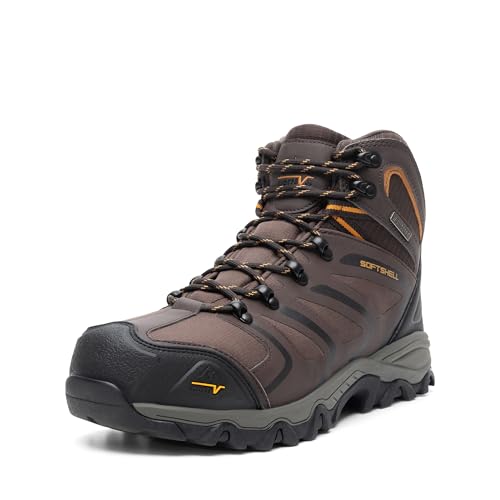 NORTIV 8 Herren Outdoorschuhe Wanderstiefel Trekking Wanderschuhe Wasserdicht Mid Kletterschuhe Bergsteigen Klettern Wandern Schuhe Hiking Boots,Size 42,Braun/Schwarz/Hellbraun,160448_M-E von NORTIV 8