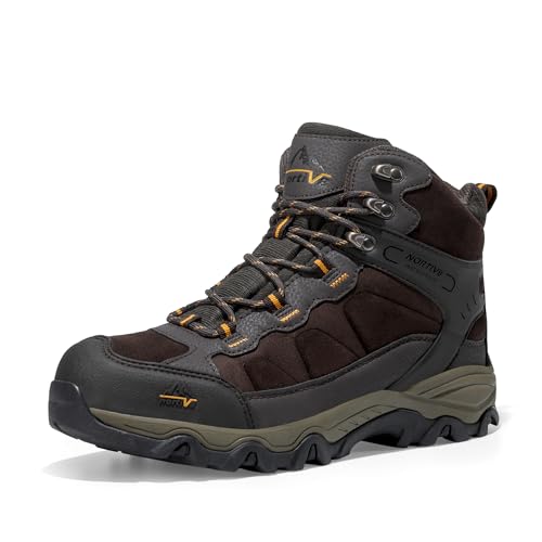 NORTIV 8 Herren Trekkingschuhe Wanderschuhe Outdoorschuhe Wanderstiefel Wasserdicht Hiking Boots Kletterschuhe Bergsteigen Klettern Wandern Schuhe BRAUN JS19004M Größe 42EU/9US von NORTIV 8