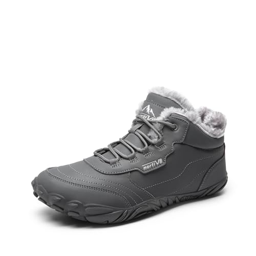 NORTIV 8 Herren Winterschuhe Snow Winter Warm Barfußschuhe Outdoor Trekking Wander Schuhe,Size 45,Grau,SNSB241M-E von NORTIV 8