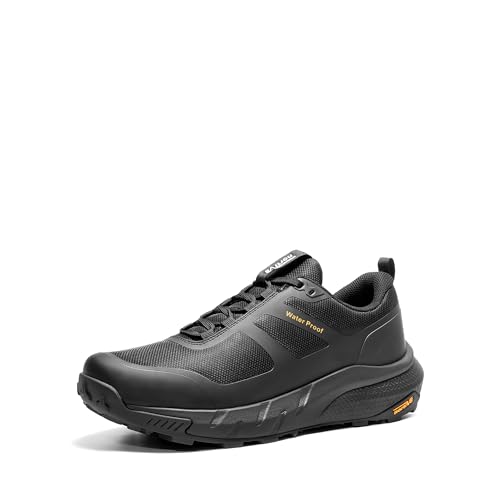 NORTIV 8 Herren wasserdichte Wanderschuhe Low Top Leichte Outdoor Trekking Camping Trail Wanderschuhe,Size 43,Schwarz,NMUMHI2505 von NORTIV 8