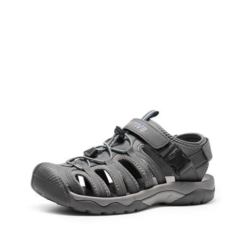 NORTIV 8 Sandalen Herren lässige Strandsandalen Wandersandale Trekkingsandalen Sommer Freizeitschuhe Outdoorschuhe Wasser Atmungsaktive Sandale,Size 43,Grau/Blau,SNAS222M von NORTIV 8